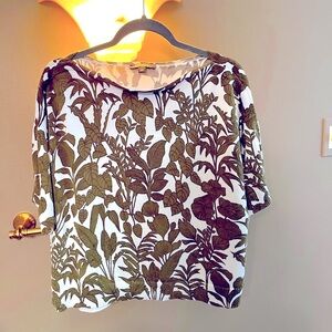 Botanical Print Lightweight Cotton Sweater